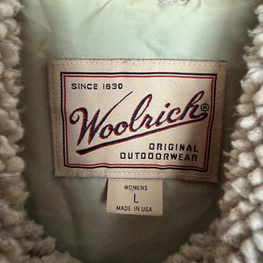 Woolrich Vintage Sherpa Fleece Jacket Vintage USA Made Full Zip Women's Large - Picture 7 of 9